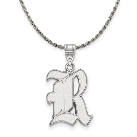 Sterling Silver Rice U. Large 'R' Pendant Necklace - 20 Inch
